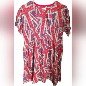 Next Girls Red White Blue Floral Print 100% Cotton 13 years